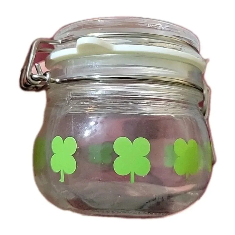 IKEA Germanic Mini Jars - Green Clovers - #15234 Lot Of 2